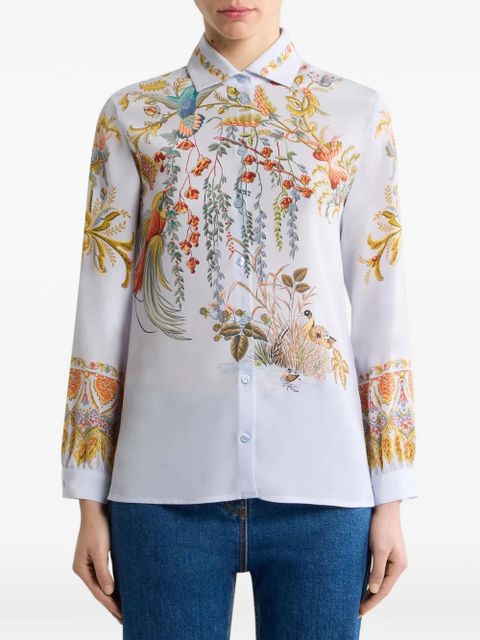 ETRO flora-fauna-print silk shirt - Blue - zdjęcie produktu nr 2