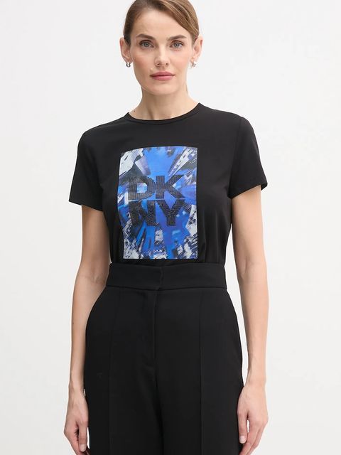 Dkny t-shirt KNIT TOPS damski kolor czarny P5GHZWNA - zdjęcie produktu nr 1