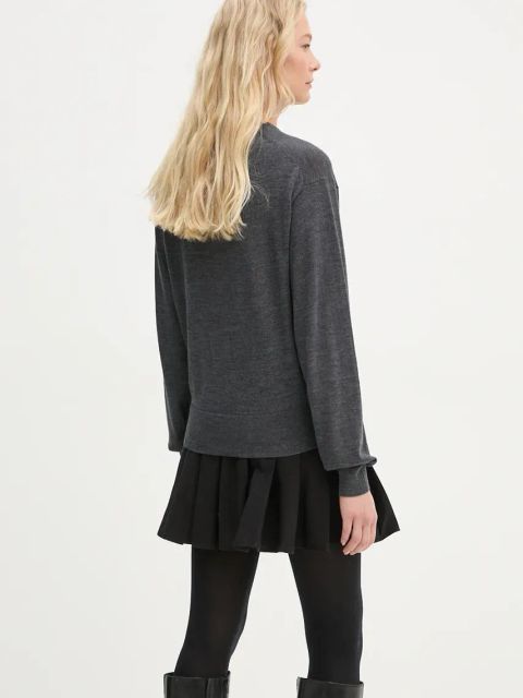 By Malene Birger sweter wełniany MANTEA damski kolor szary lekki Q72580004