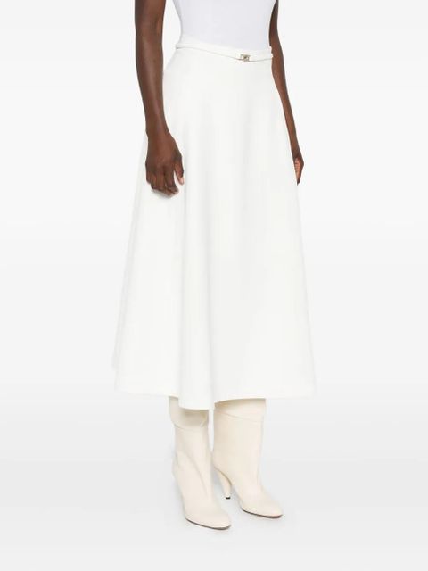 Maje logo-plaque A-line skirt - White