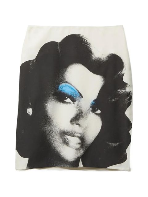 Versace printed silk-poplin pencil skirt - Neutrals - zdjęcie produktu nr 1