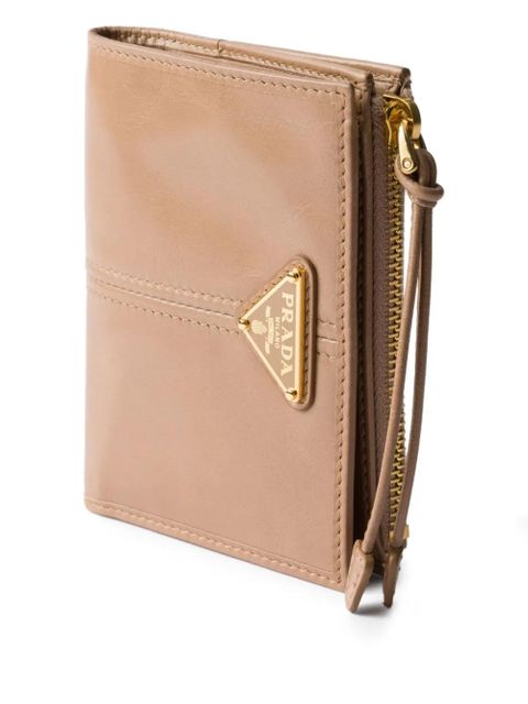 Prada small leather wallet - Neutrals