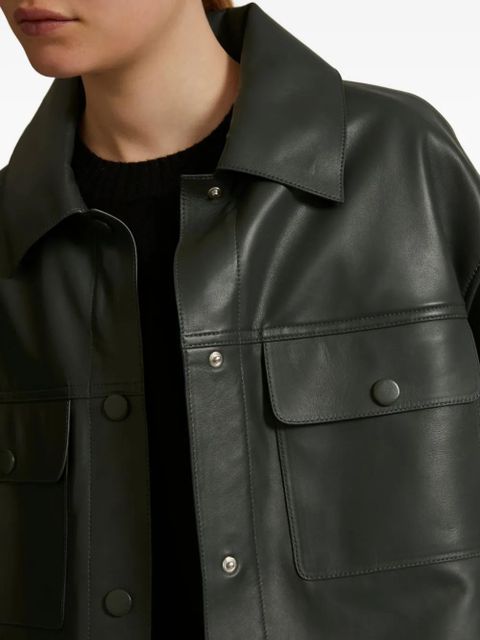 Yves Salomon flap-pocket leather jacket - Green