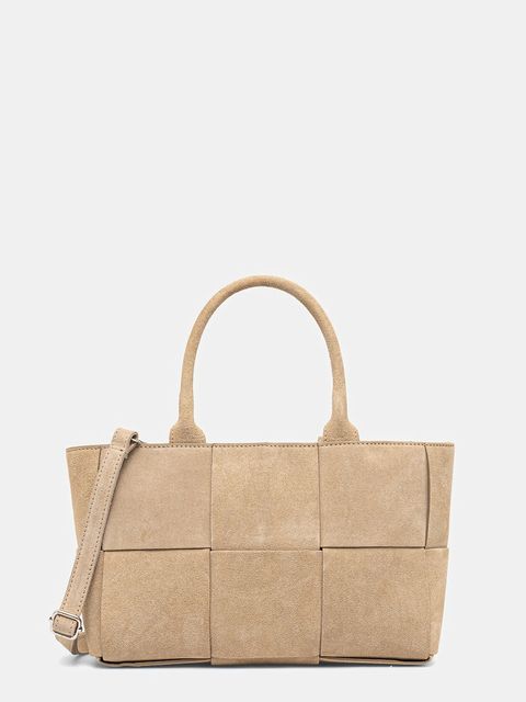 Answear.LAB torebka zamszowa kolor beżowy - zdjęcie produktu nr 1