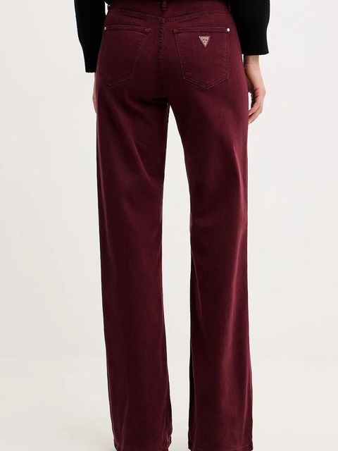 Guess jeansy damskie kolor bordowy W5BA96 WFQYB