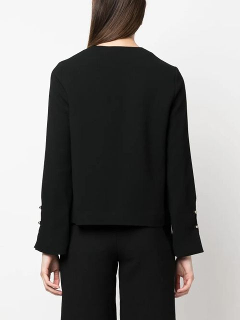 Simkhai Sharon long-sleeve crepe blouse - Black