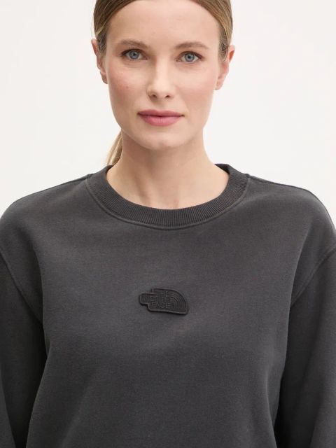 The North Face bluza bawełniana Nature Relaxed damska kolor szary z aplikacją NF0A8BVXJK31