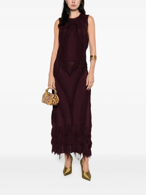 Ulla Johnson fringed panelled midi skirt - Red - zdjęcie produktu nr 2