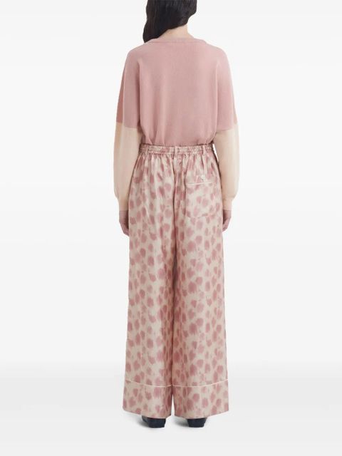 Marni silk wide-leg trousers - Pink