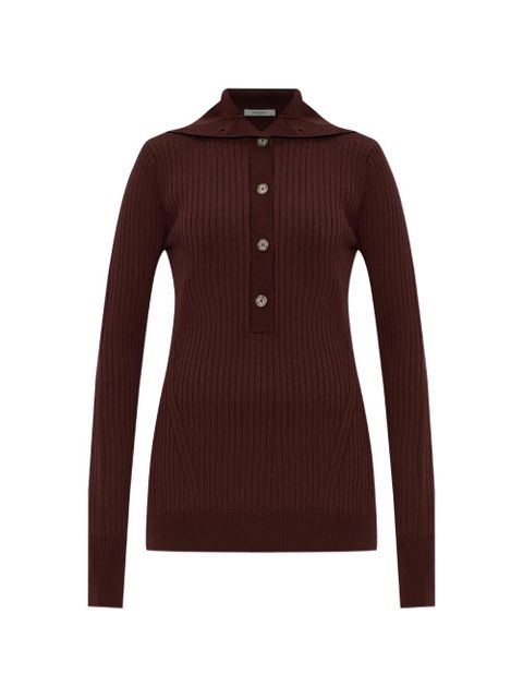 ENTIRE STUDIOS ribbed-buttoned polo - Brown - zdjęcie produktu nr 1