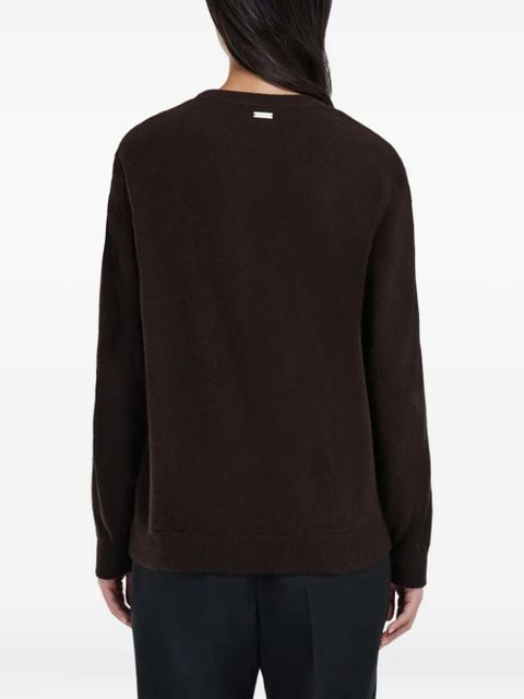 Ferragamo animal-print panelled sweater - Brown