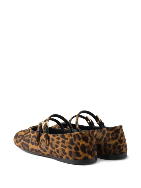 Prada leopard-print ballerina flats - Brown - zdjęcie produktu nr 2