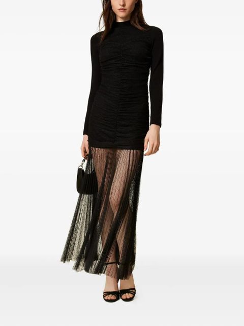 TWINSET pleated-tulle knitted dress - Black - zdjęcie produktu nr 2