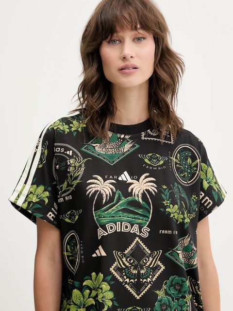 adidas sukienka x Farm Rio kolor czarny mini oversize JL7004 - zdjęcie produktu nr 2