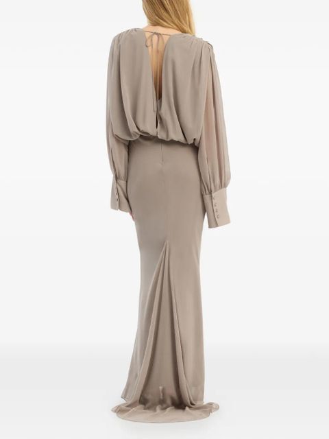 ROTATE BIRGER CHRISTENSEN long-sleeve maxi dress - Grey