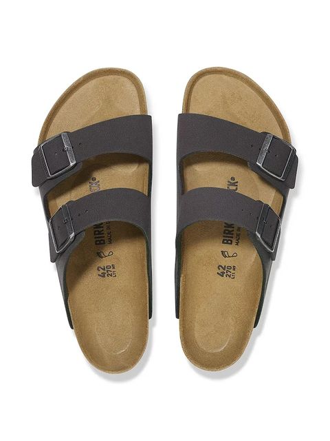 Birkenstock klapki Arizona Birkibuc damskie kolor szary 1029162