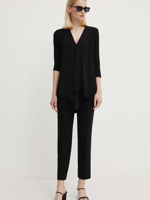 Joseph Ribkoff spodnie damskie kolor czarny proste medium waist 143105 - zdjęcie produktu nr 2