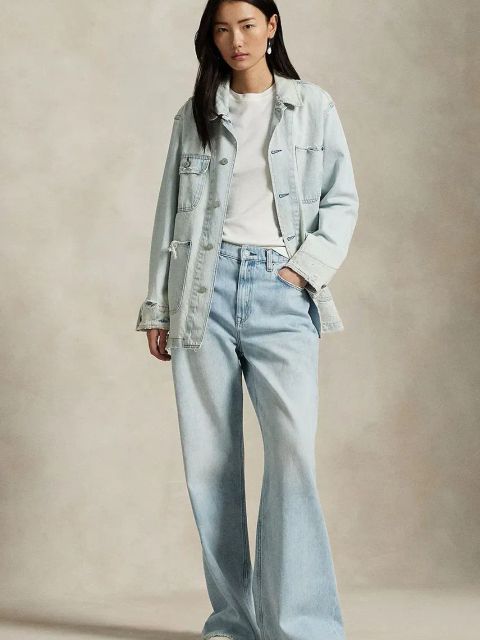 Polo Ralph Lauren kurtka jeansowa bawełniana kolor niebieski przejściowa 211959042