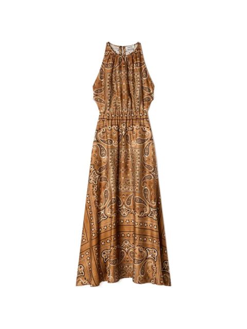 SANDRO bandana-print maxi dress - Brown - zdjęcie produktu nr 1