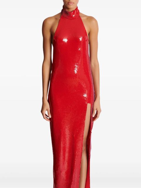 Balmain sequined maxi dress - Red