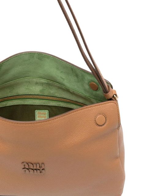 Miu Miu pebble padlock shoulder bag - Neutrals