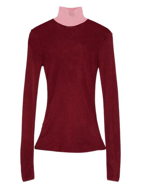 Self-Portrait high-neck long-sleeve sweater - Red - zdjęcie produktu nr 1