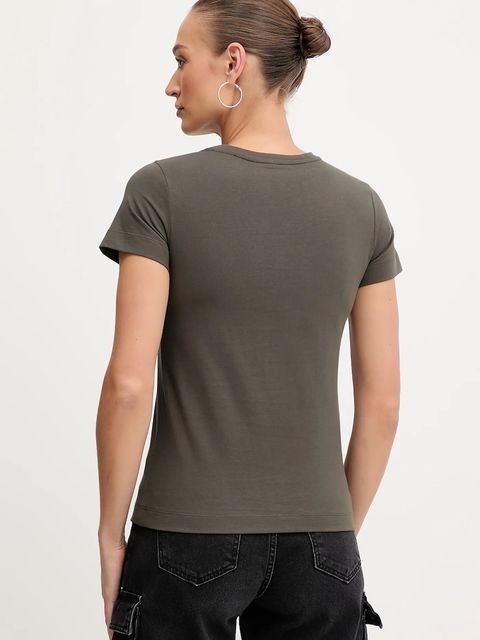 Pinko t-shirt bawełniany damski kolor zielony 100355 A2RD