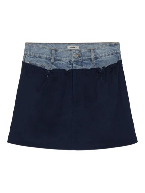 Simkhai Hampton denim combo mini skirt - Blue