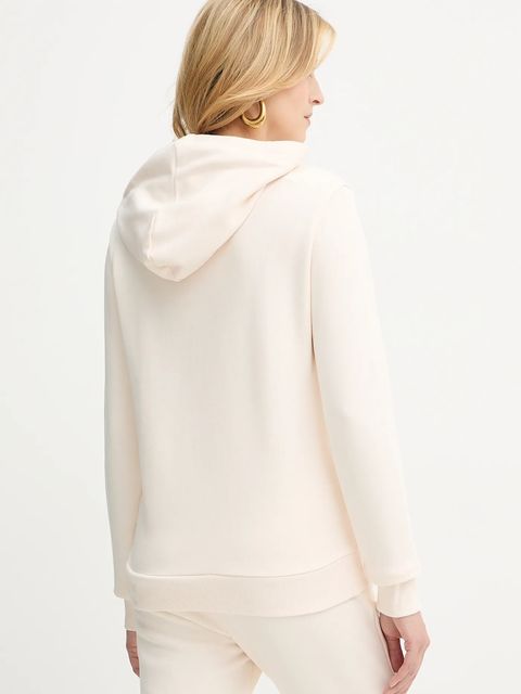 Armani Exchange bluza bawełniana damska kolor beżowy z kapturem z aplikacją XW000983 AF14284 - zdjęcie produktu nr 2