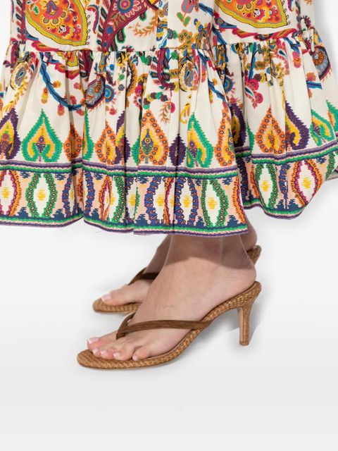 Gianvito Rossi suede woven heeled heeled mules - Brown