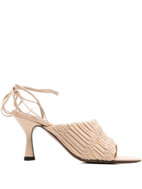 ATP Atelier plissé-effect leather sandals - Neutrals - zdjęcie produktu nr 1