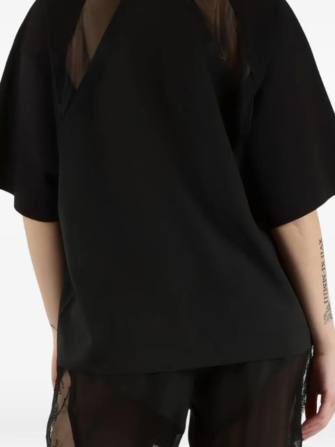 PINKO mesh-panel T-shirt - Black