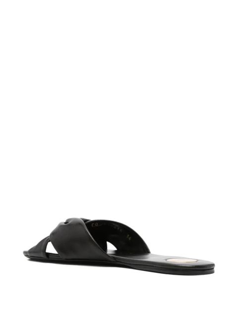 Saint Laurent twisted leather sandals - Black