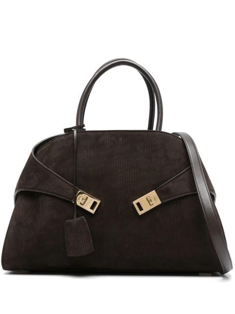 Ferragamo corduroy clasp tote bag - Brown - zdjęcie produktu nr 1