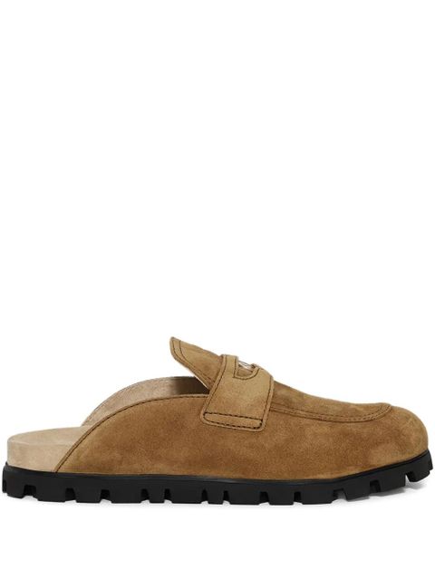 Miu Miu logo-detail suede loafers - Green - zdjęcie produktu nr 1