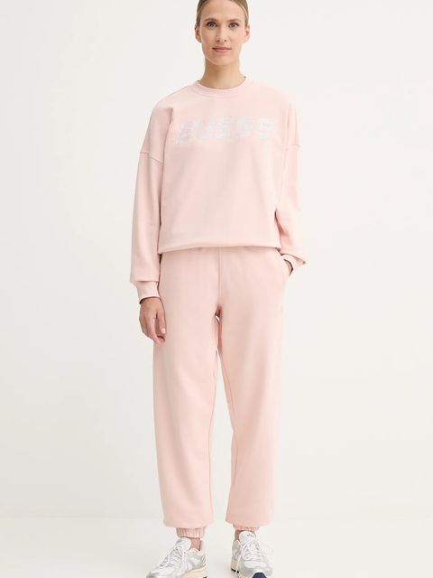 Guess bluza bawełniana PRIMULA damska kolor pomarańczowy z aplikacją V5YQ12 KCRP0