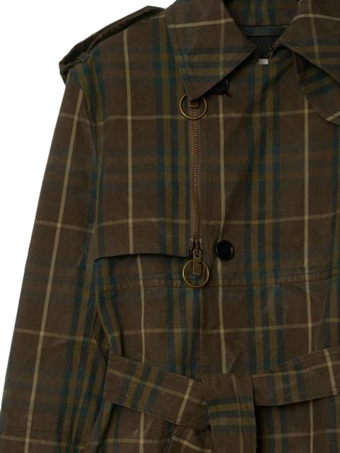 Burberry checked double-breasted trench coat - Green - zdjęcie produktu nr 2