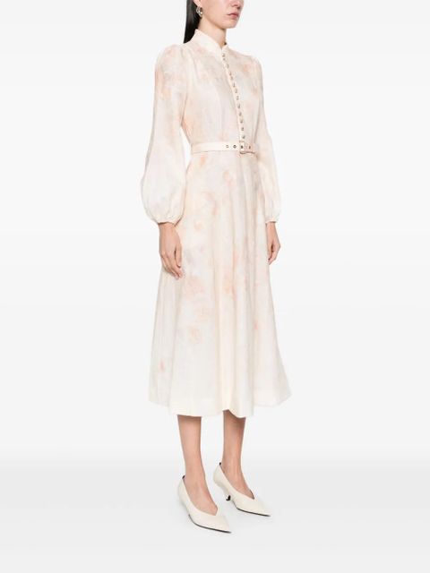 ZIMMERMANN Crushed midi dress - Pink