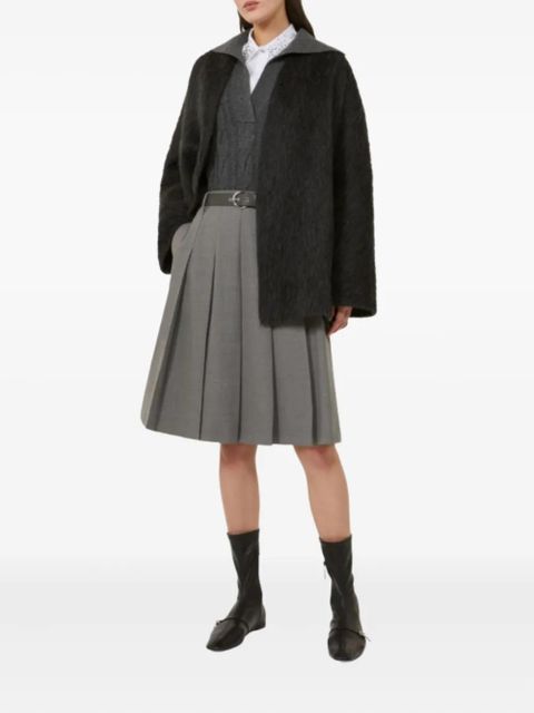 Max Mara belted brushed coat - Grey