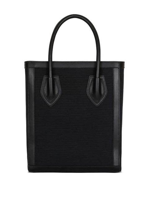 Balmain leather-trimmed canvas tote bag - Black