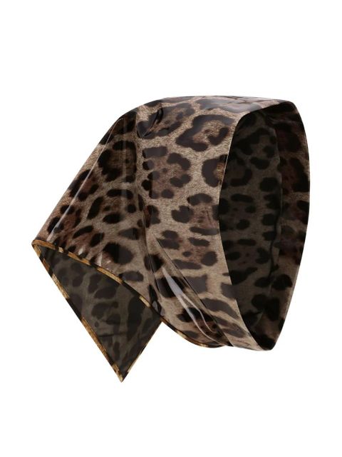 Dolce & Gabbana leopard-print silk headscarf - Brown