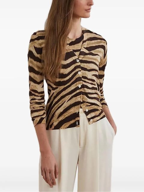 Lauren Ralph Lauren zebra-print buttoned cardigan - Neutrals - zdjęcie produktu nr 1