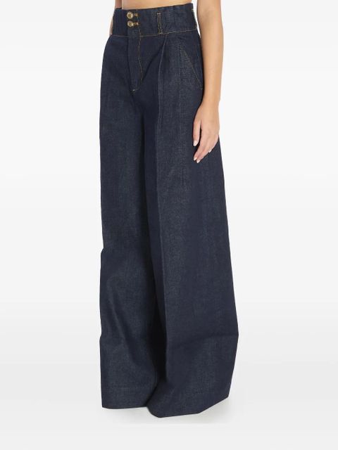 ZIMMERMANN Hypnotic high-waist pleated wide jeans - Blue