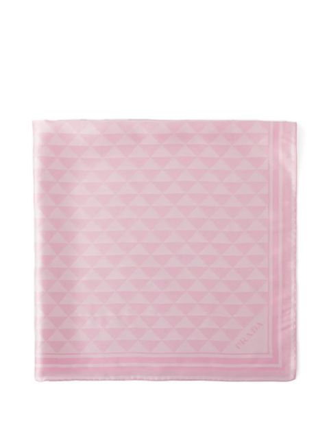 Prada jacquard silk scarf 90x90 - Pink - zdjęcie produktu nr 1