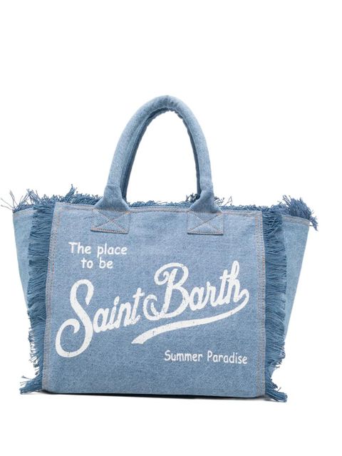 MC2 Saint Barth frayed-detail tote bag - Blue - zdjęcie produktu nr 1