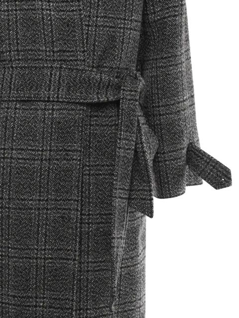 Balenciaga One Layer checked belted coat - Black - zdjęcie produktu nr 2