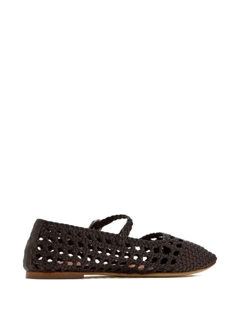 STAUD Nell Mary Jane buckled ballet flats - Brown