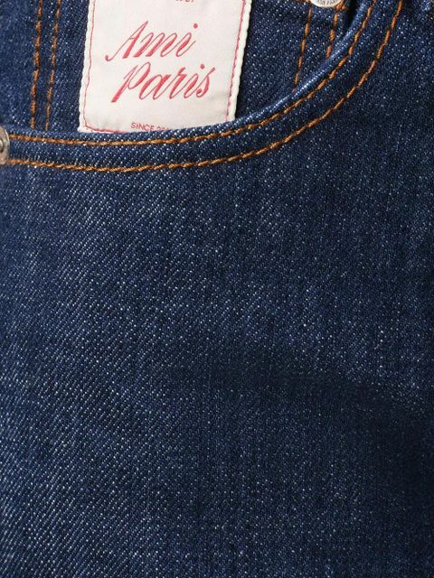 AMI Paris heritage-label five-pocket denim shorts - Blue