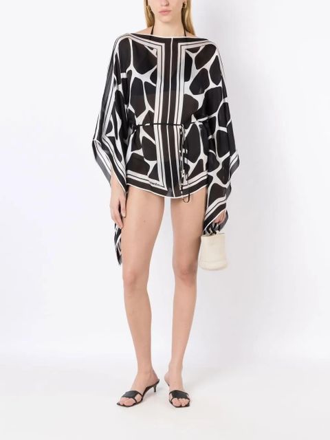 Valentino Garavani two-tone silk cover-up - Black - zdjęcie produktu nr 2