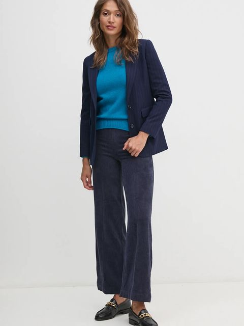 United Colors of Benetton marynarka kolor granatowy jednorzędowa wzorzysta 2KHSDW02H